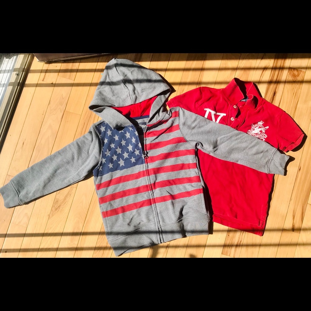 Boys Size 5 Americana Bundle (Hoodie and Polo)